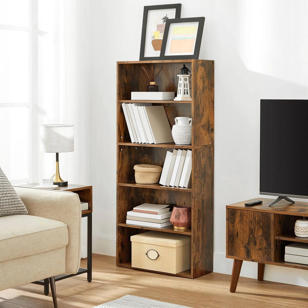 5 Tier Bookcase With Adjustable Shelves – product view 2 | Stanwick Interiors