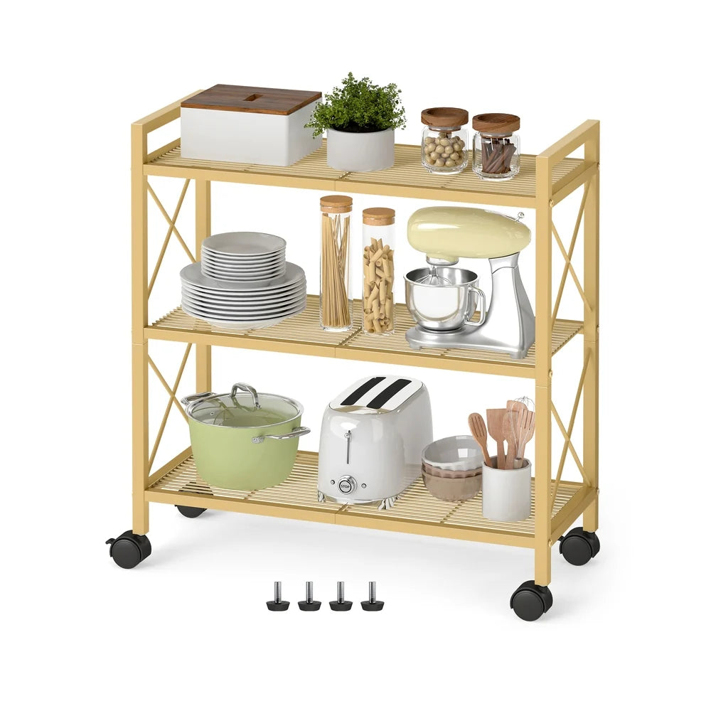 Metal Storage Rack With Wheels For Kitchen Or Bathroom - product photo 01