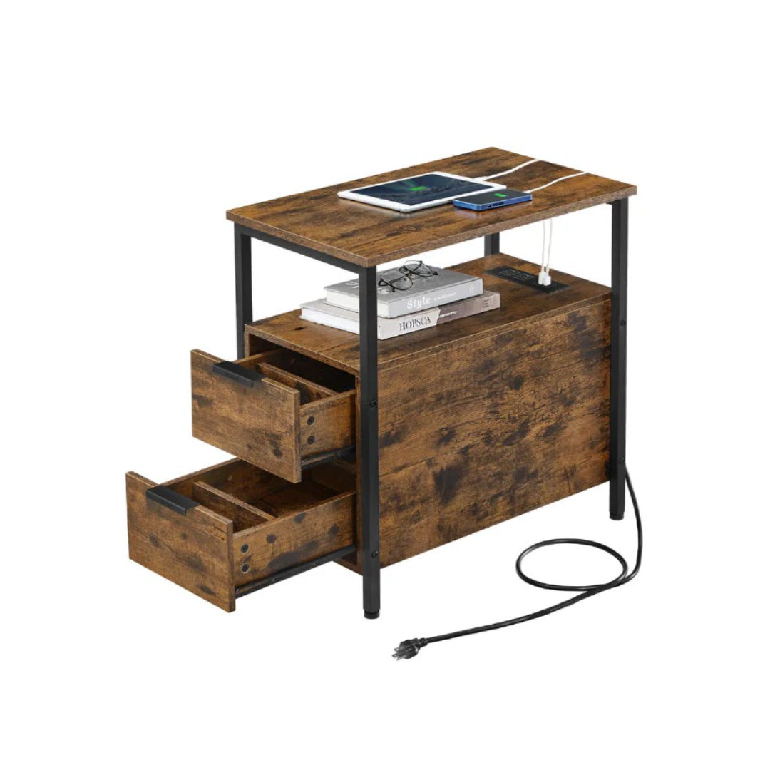 Narrow End Table With Charging Station And 2 Drawers – product view 1 | Stanwick Interiors