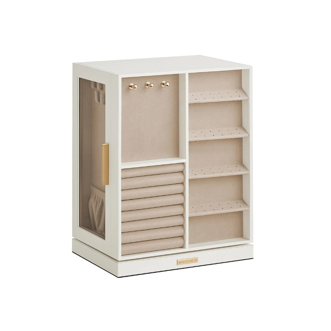 Rotating Jewelry Box Organizer With 5 Drawers And Hooks – product view 1 | Stanwick Interiors