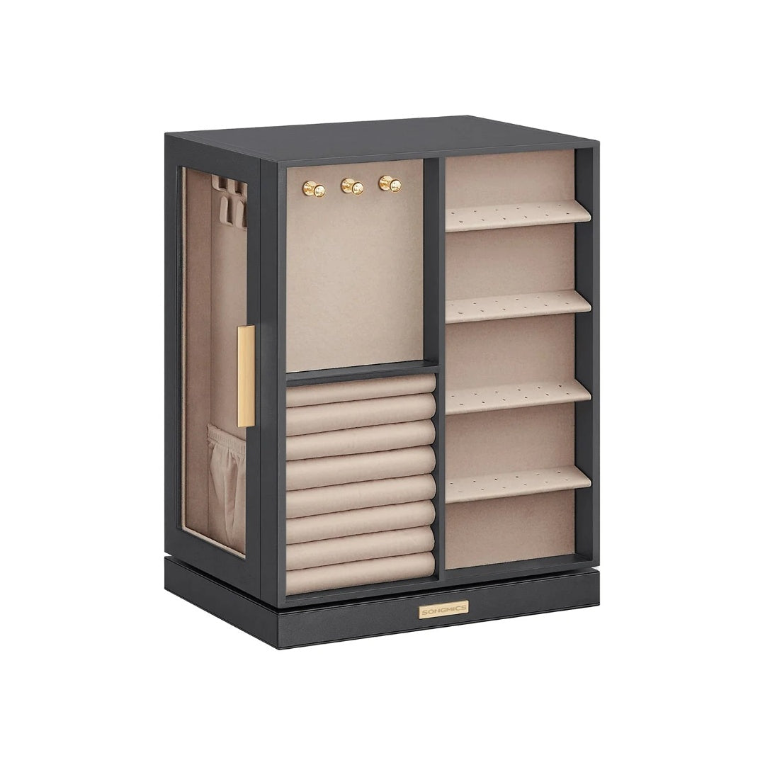 Rotating Jewelry Box Organizer With 5 Drawers And Hooks – product view 3 | Stanwick Interiors