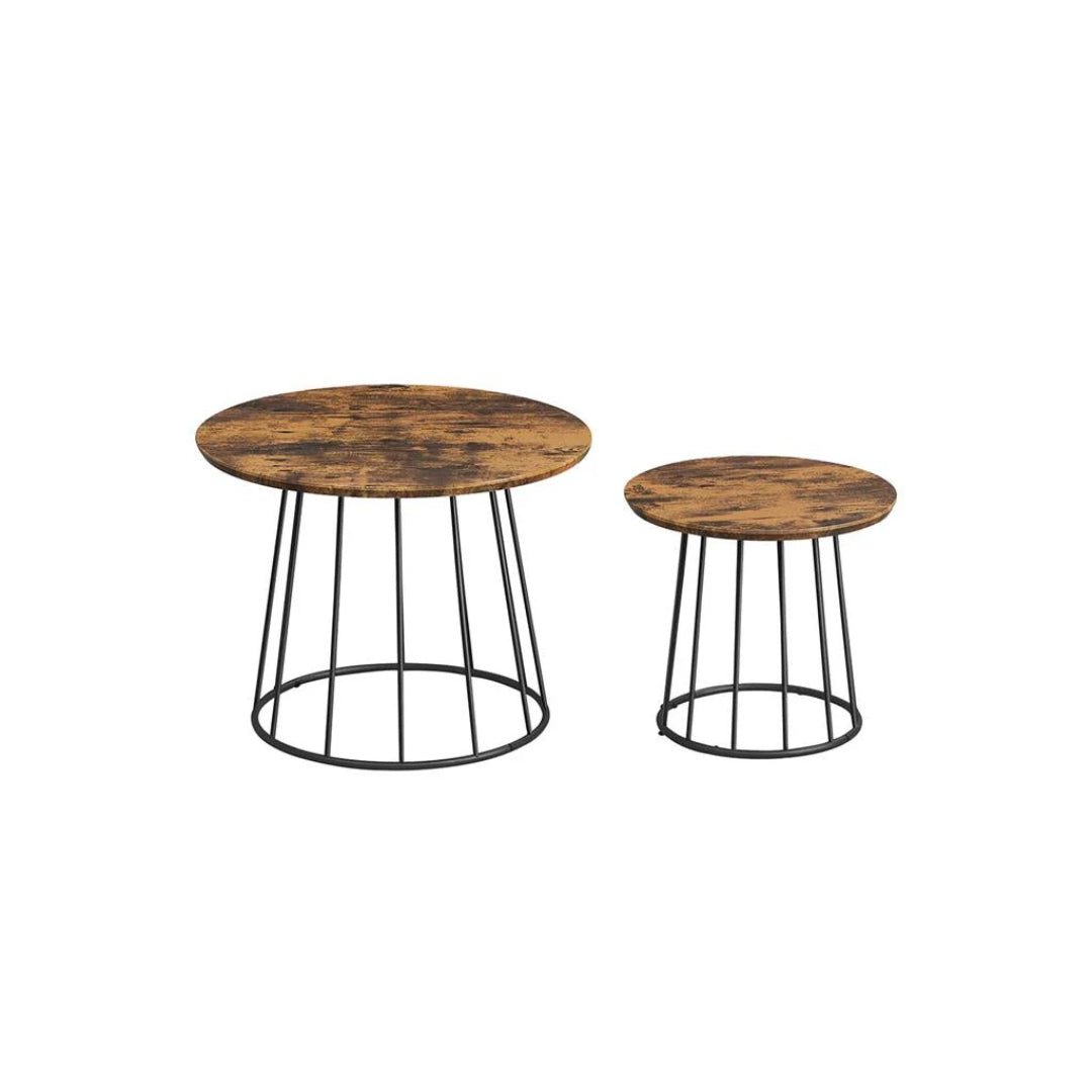 Round Coffee Table Set of 2 with Steel Frame – product view 1 | Stanwick Interiors