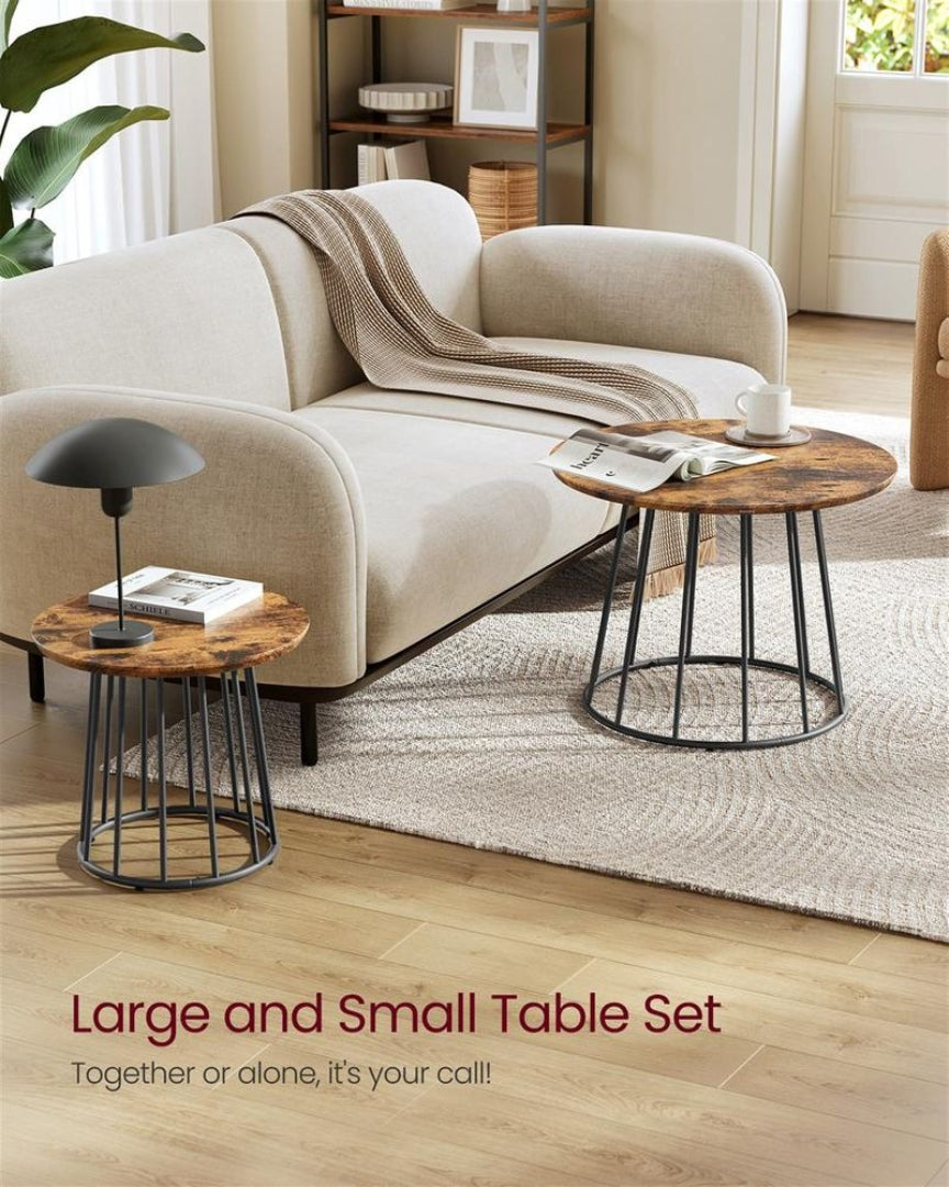 Round Coffee Table Set of 2 with Steel Frame – product view 3 | Stanwick Interiors