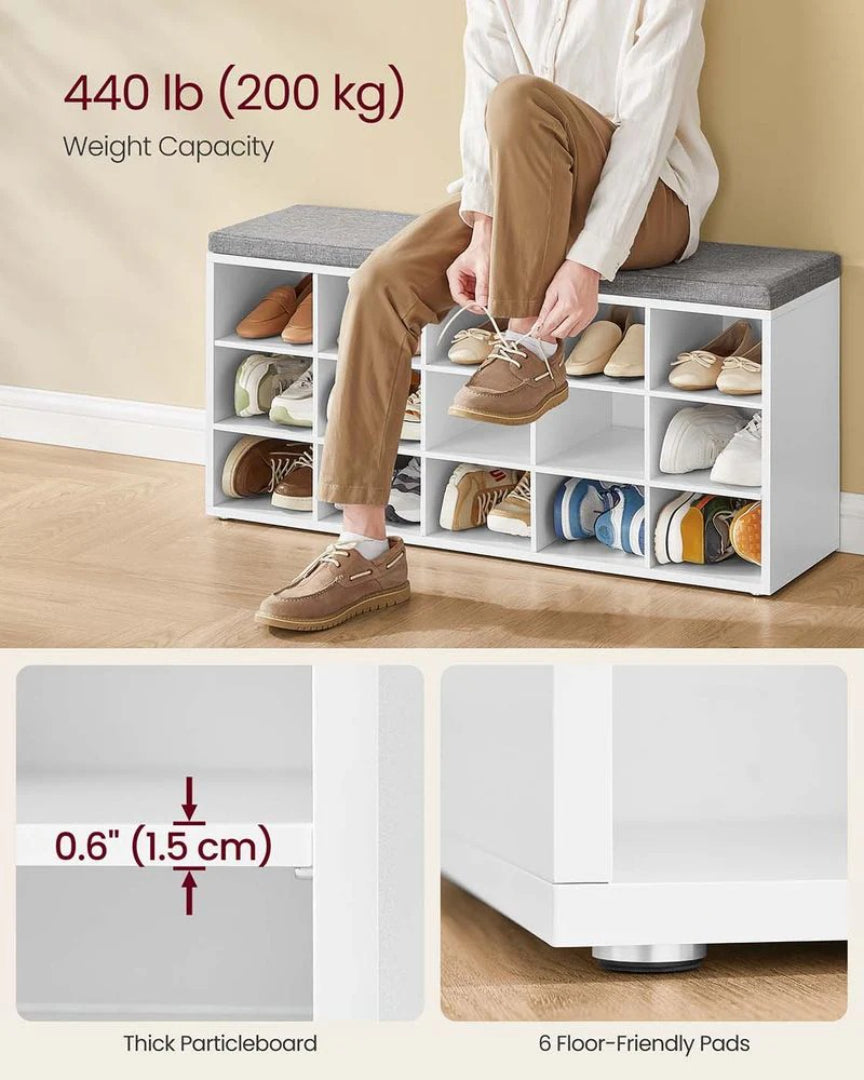 Shoe Storage Bench With Cushion – product view 8 | Stanwick Interiors