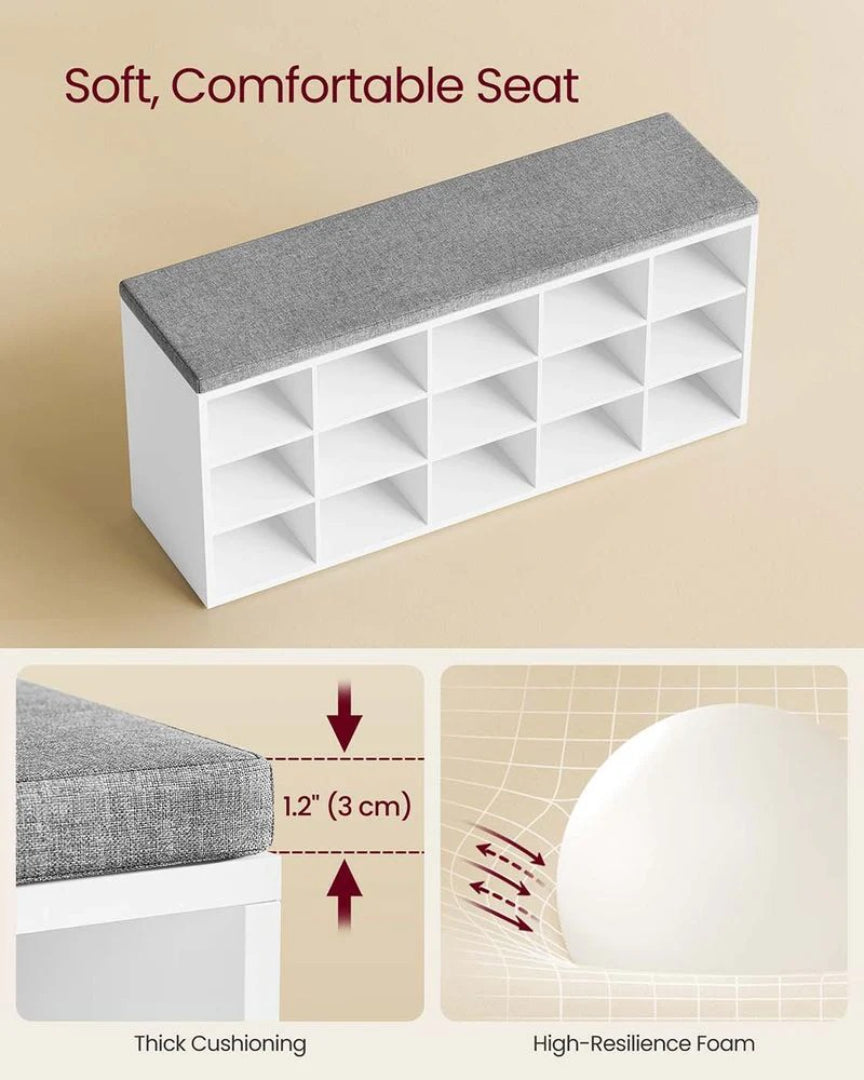 Shoe Storage Bench With Cushion – product view 9 | Stanwick Interiors