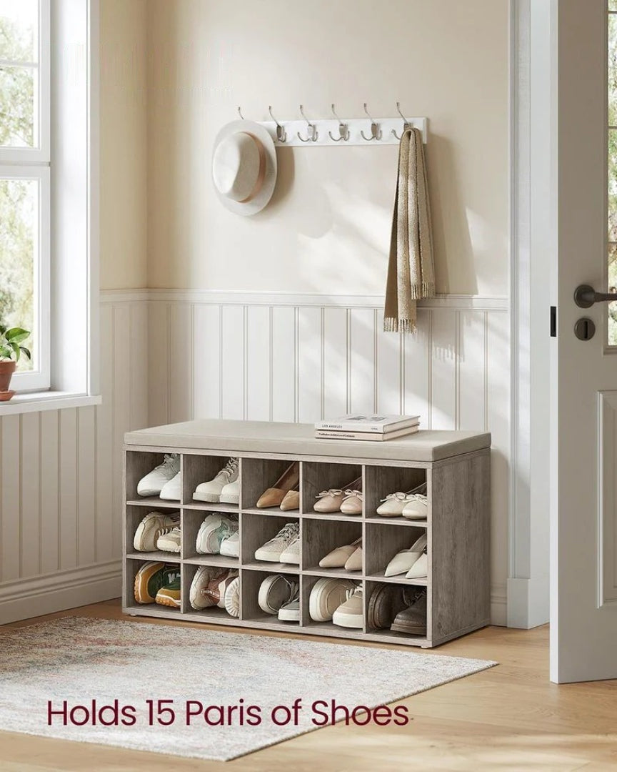 Shoe Storage Bench With Cushion – product view 15 | Stanwick Interiors