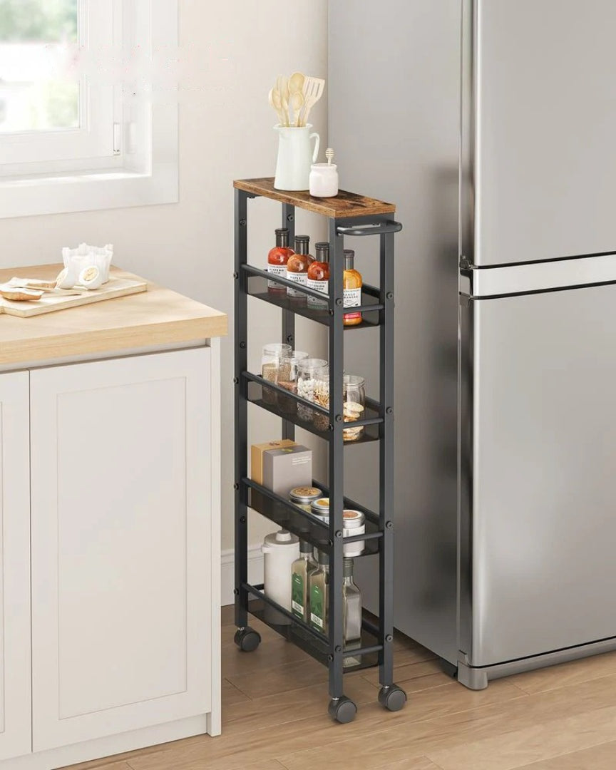 Slim Rolling Storage Cart 4 Or 5 Tier Narrow Utility – product view 21 | Stanwick Interiors