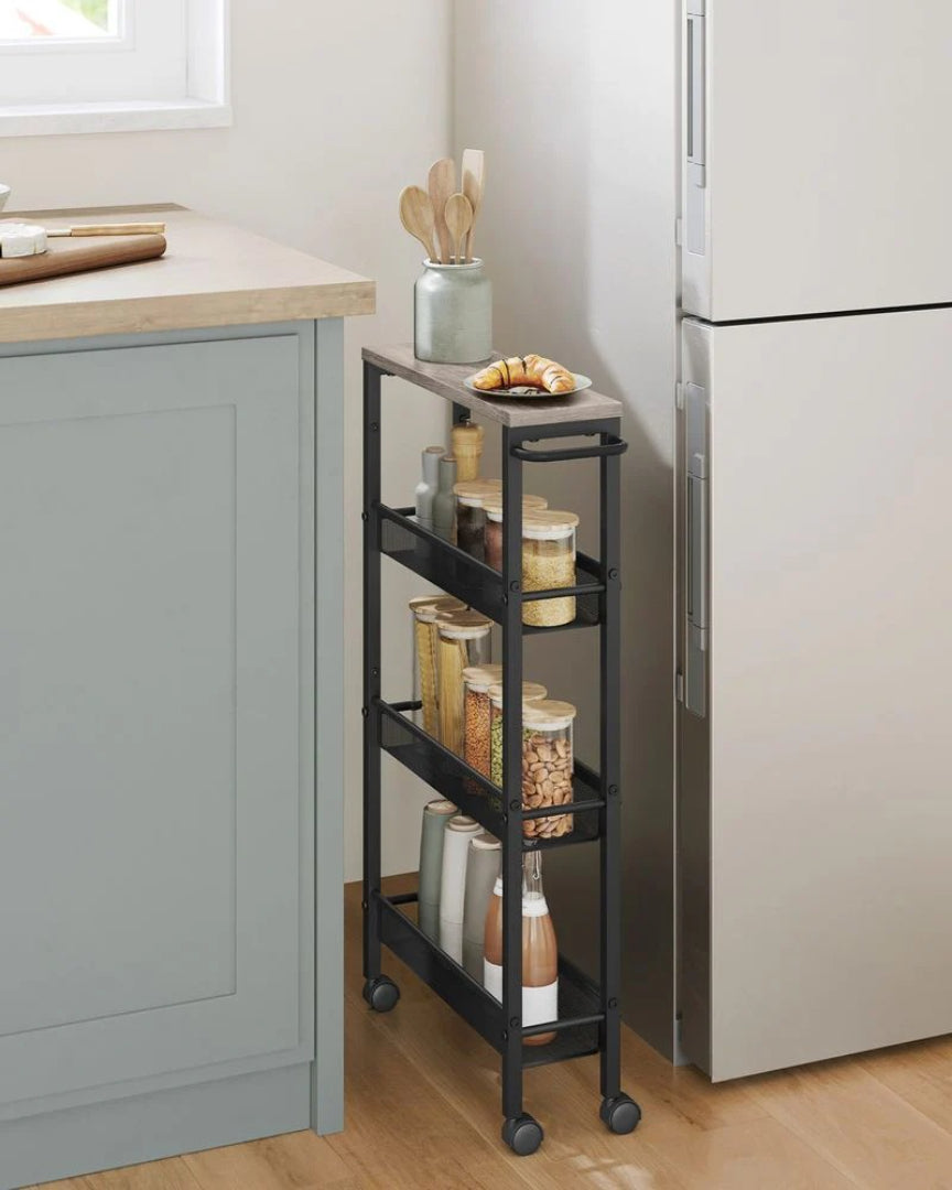 Slim Rolling Storage Cart 4 Or 5 Tier Narrow Utility – product view 33 | Stanwick Interiors