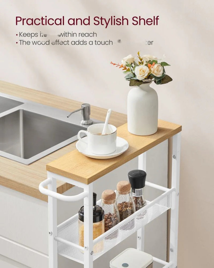 Slim Rolling Storage Cart 4 Or 5 Tier Narrow Utility – product view 36 | Stanwick Interiors