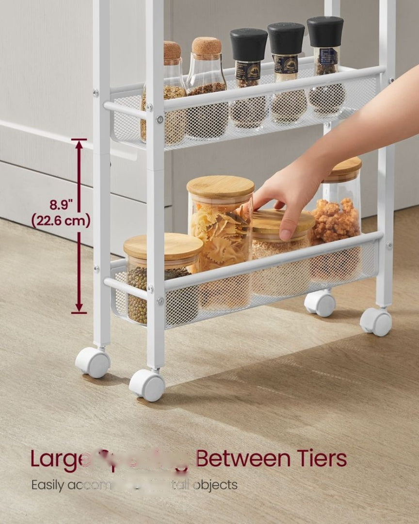 Slim Rolling Storage Cart 4 Or 5 Tier Narrow Utility – product view 37 | Stanwick Interiors