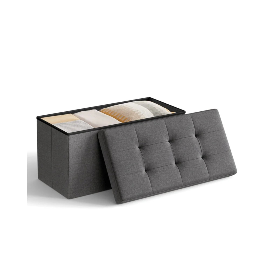 30 Inch Folding Storage Ottoman Bench With Lid & Storage Organizer – product view 1 | Stanwick Interiors