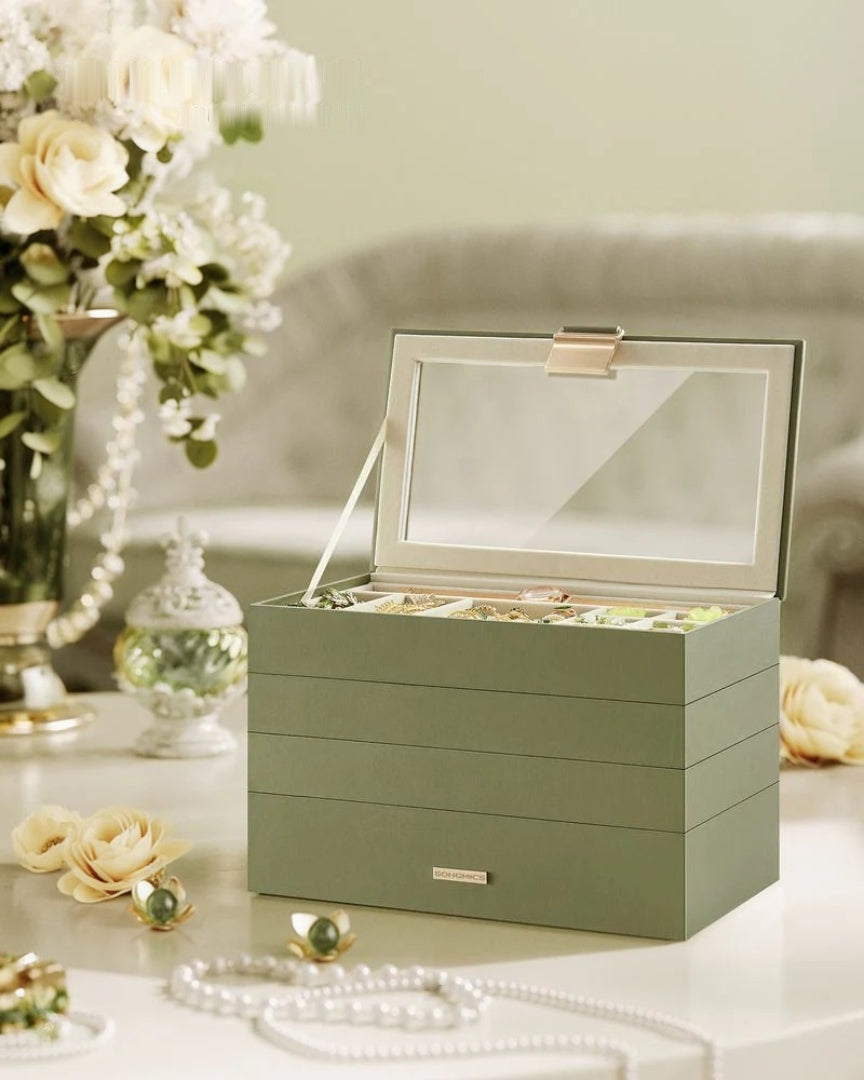 Stackable Jewelry Organizer Trays With Glass Lid 2 To 6 Tier – product view 25 | Stanwick Interiors