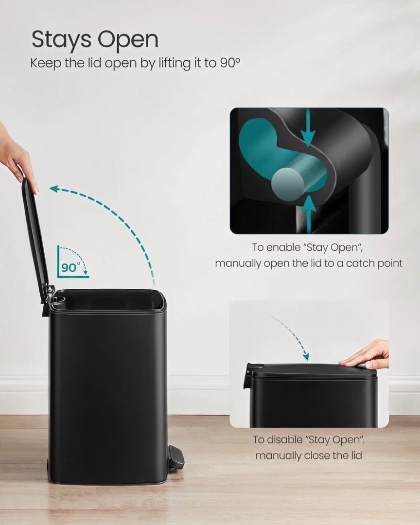 Stainless Steel Step Trash Can with Inner Bucket – product view 11 | Stanwick Interiors