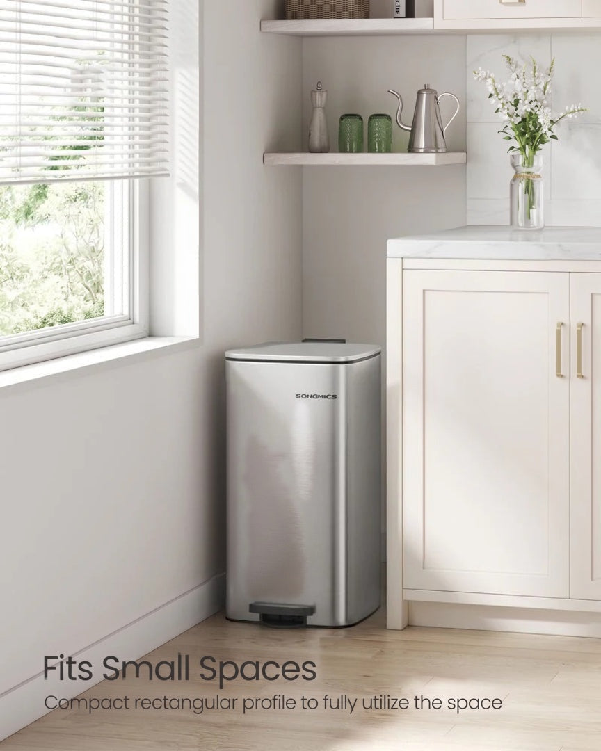 Stainless Steel Step Trash Can with Inner Bucket – product view 22 | Stanwick Interiors