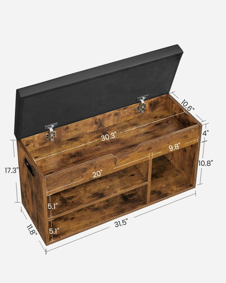 Shoe Storage Bench With Cushion – product view 12 | Stanwick Interiors