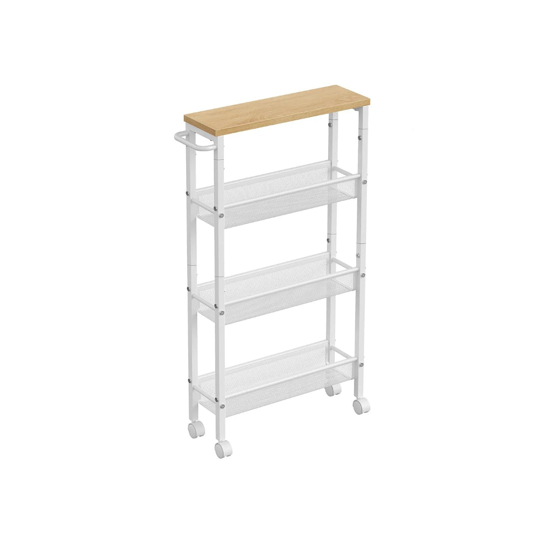 4 Tier Slim Rolling Storage Cart Narrow Utility Shelf – product view 2 | Stanwick Interiors