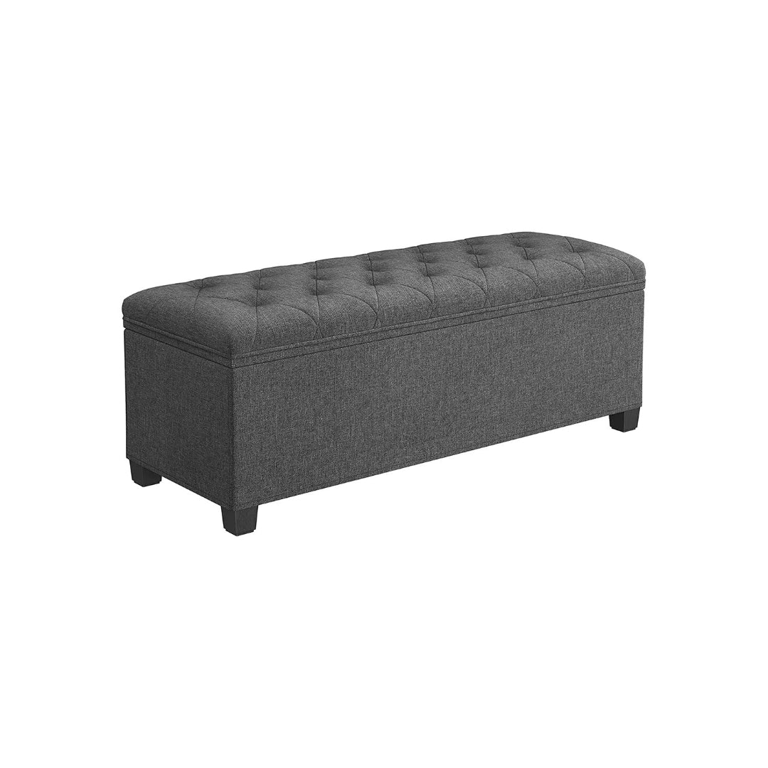 43.3 Inch Storage Ottoman Bench With Legs & Flip Lid Upholstered – product view 1 | Stanwick Interiors