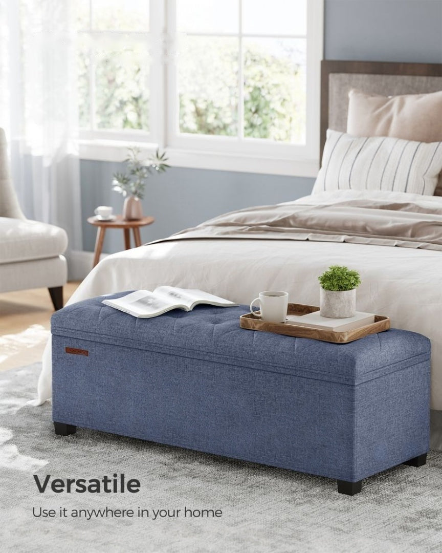 43.3 Inch Storage Ottoman Bench With Legs & Flip Lid Upholstered – product view 6 | Stanwick Interiors