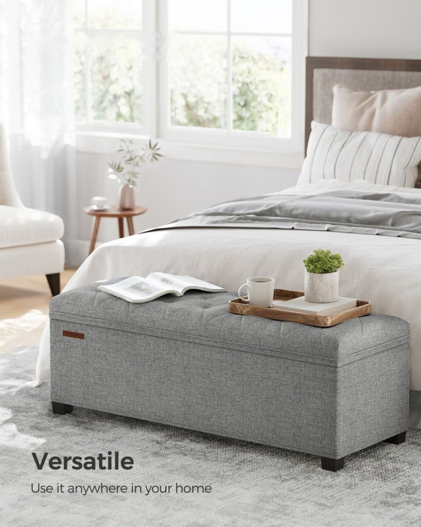 43.3 Inch Storage Ottoman Bench With Legs & Flip Lid Upholstered – product view 14 | Stanwick Interiors