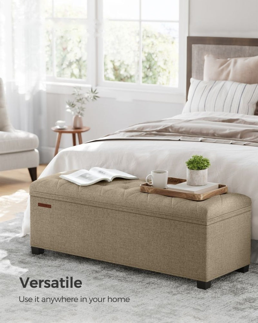 43.3 Inch Storage Ottoman Bench With Legs & Flip Lid Upholstered – product view 16 | Stanwick Interiors
