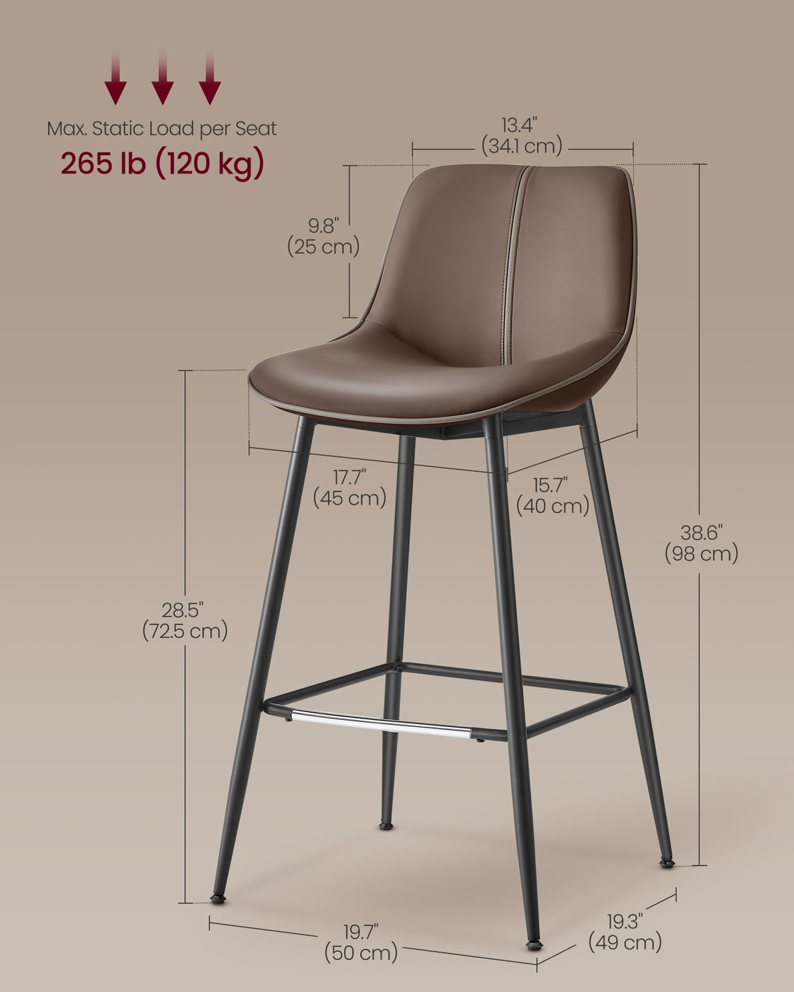 Synthetic Leather Bar Stools With Back - product photo 63