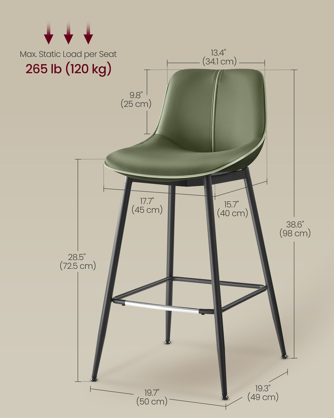 Synthetic Leather Bar Stools With Back - product photo 91