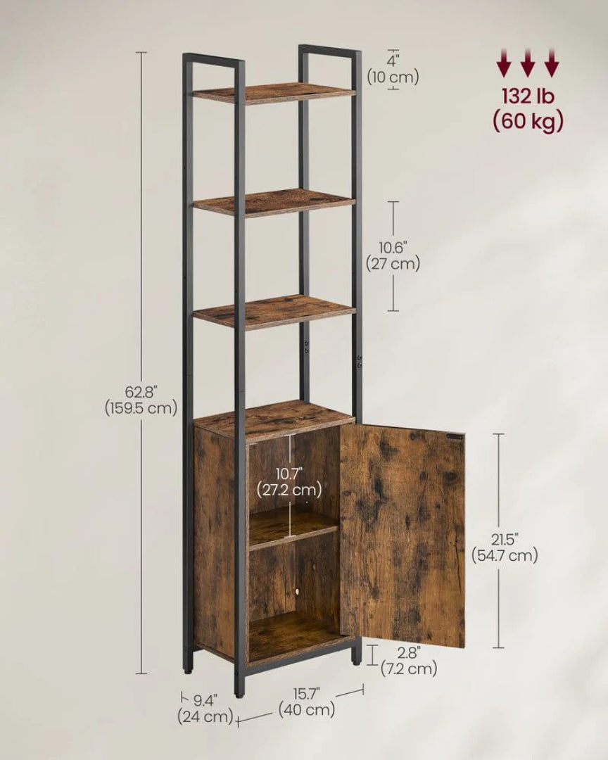 6 Tier Bookcase With Door – product view 7 | Stanwick Interiors
