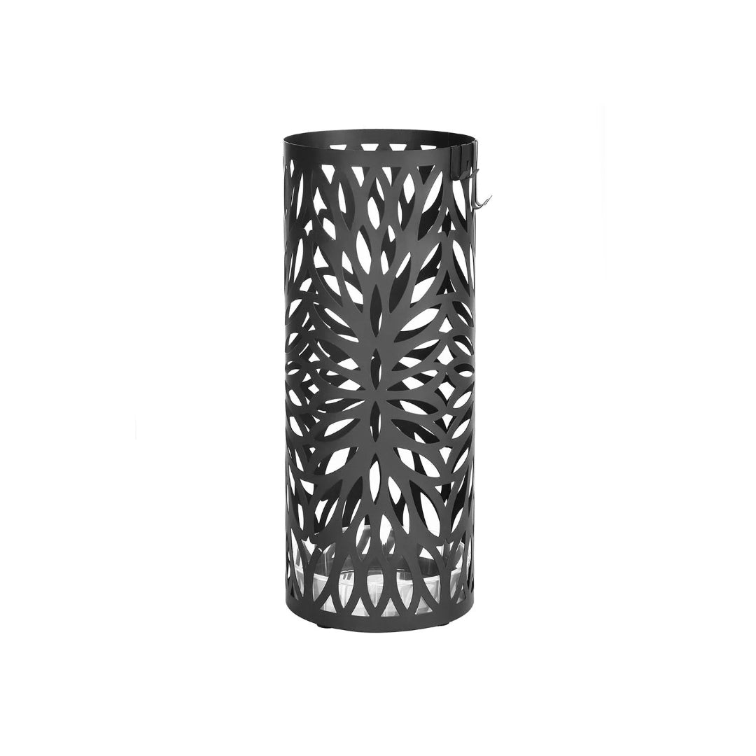 Steel Umbrella Stand With Drip Tray & Hooks For Canes Storage – product view 1 | Stanwick Interiors