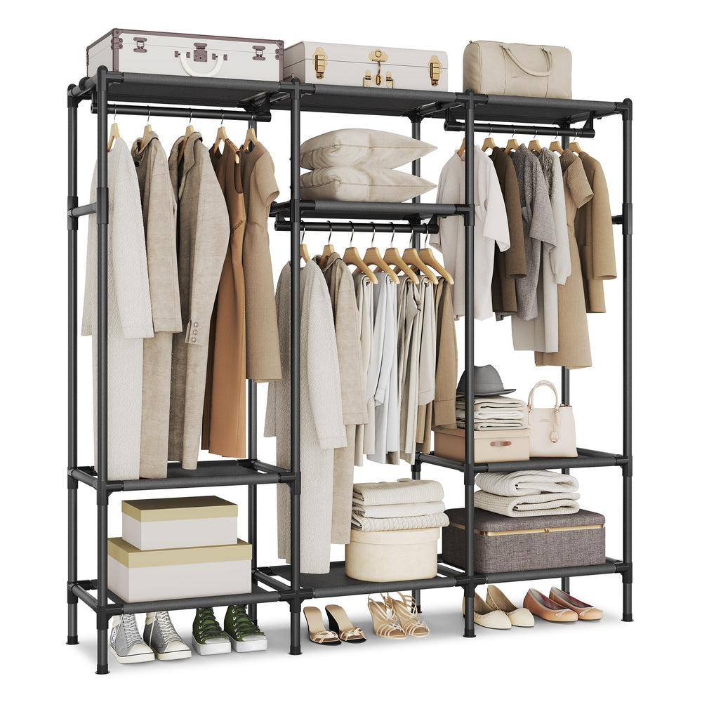 74.8” High Clothes Rack With Hanging Rails - product photo 13
