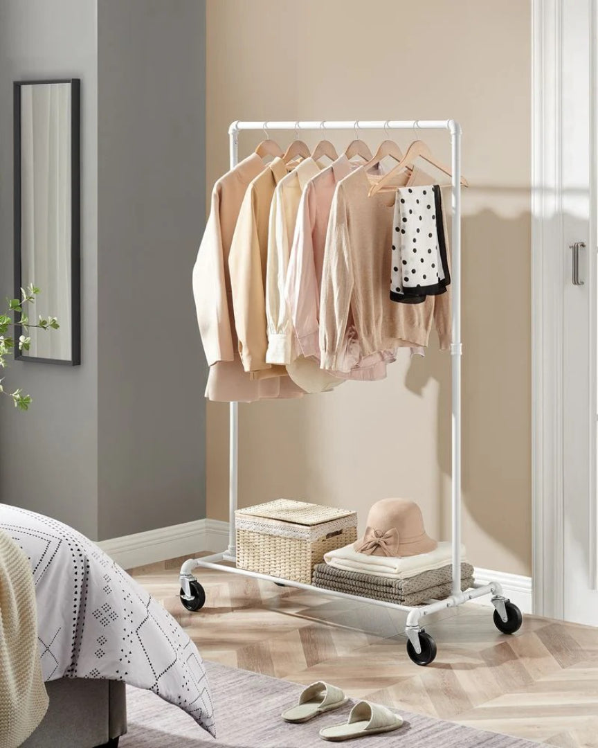 Clothes Rack Heavy Duty Rolling Garment Rack With Shelf 39.4in – product view 10 | Stanwick Interiors