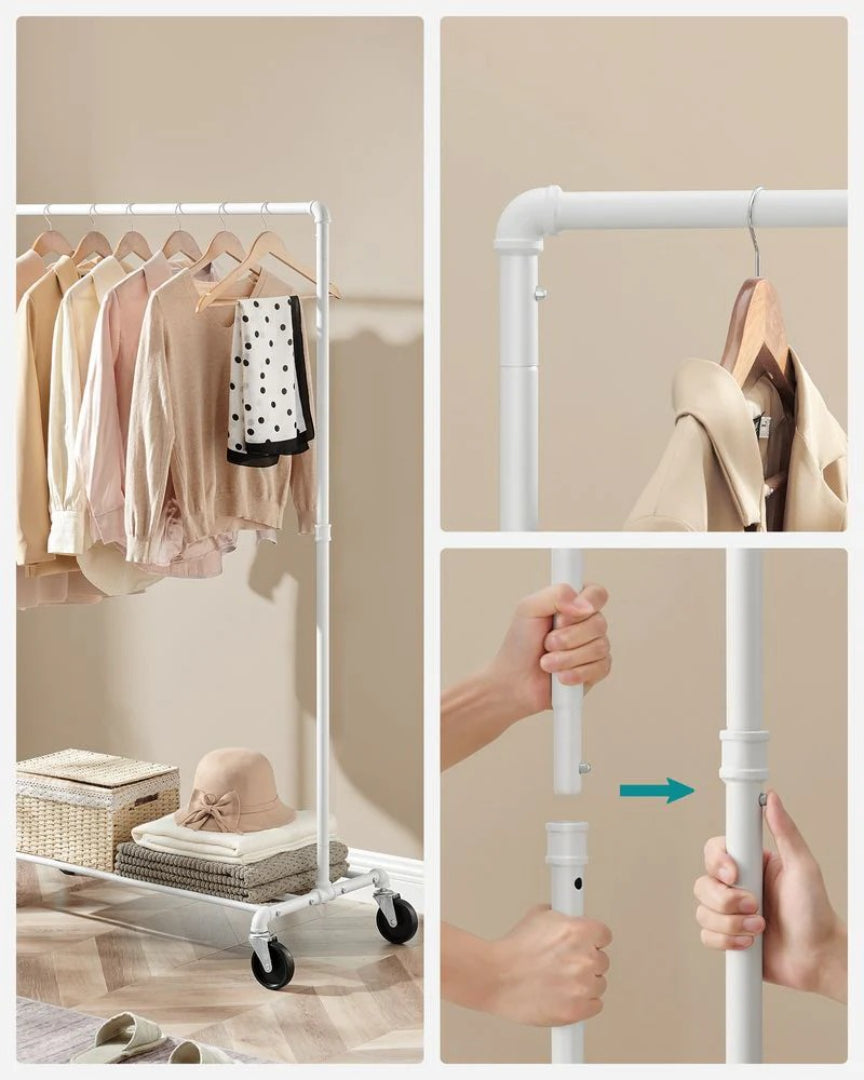 Clothes Rack Heavy Duty Rolling Garment Rack With Shelf 39.4in – product view 11 | Stanwick Interiors
