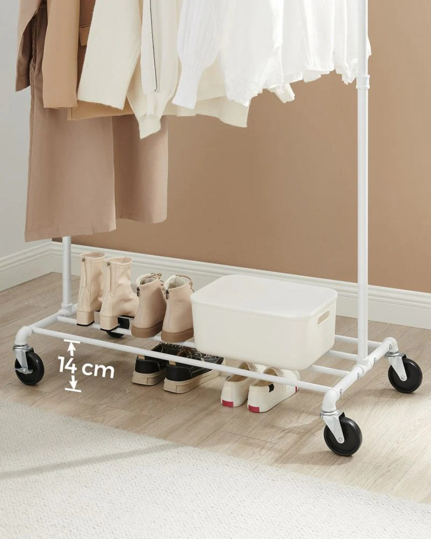 Clothes Rack Heavy Duty Rolling Garment Rack With Shelf 39.4in – product view 12 | Stanwick Interiors