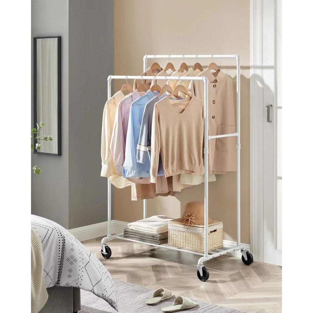 Clothing Rack With Shelf Heavy Duty Rolling Garment Rack 39.4in – product view 5 | Stanwick Interiors
