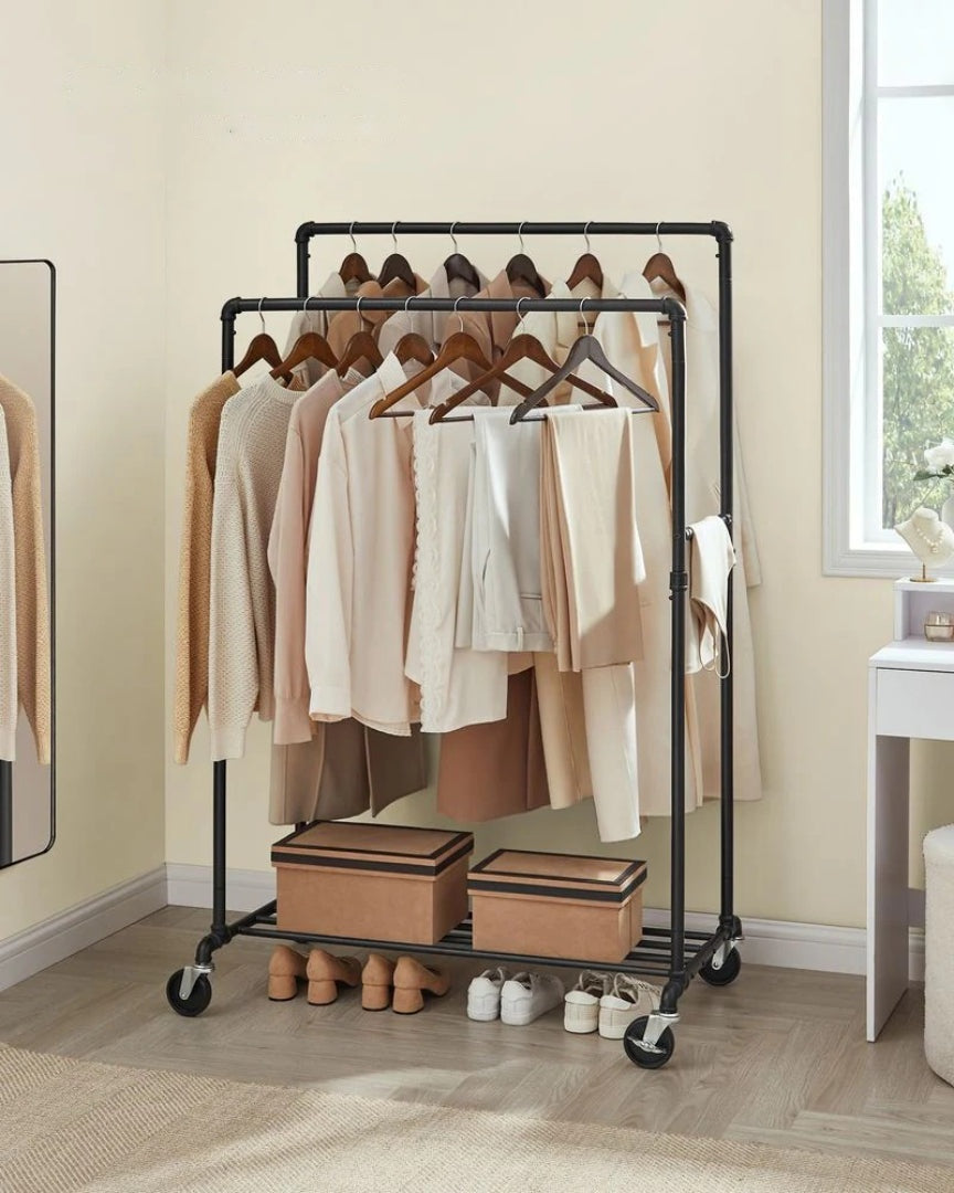 Clothing Rack With Shelf Heavy Duty Rolling Garment Rack 39.4in – product view 10 | Stanwick Interiors